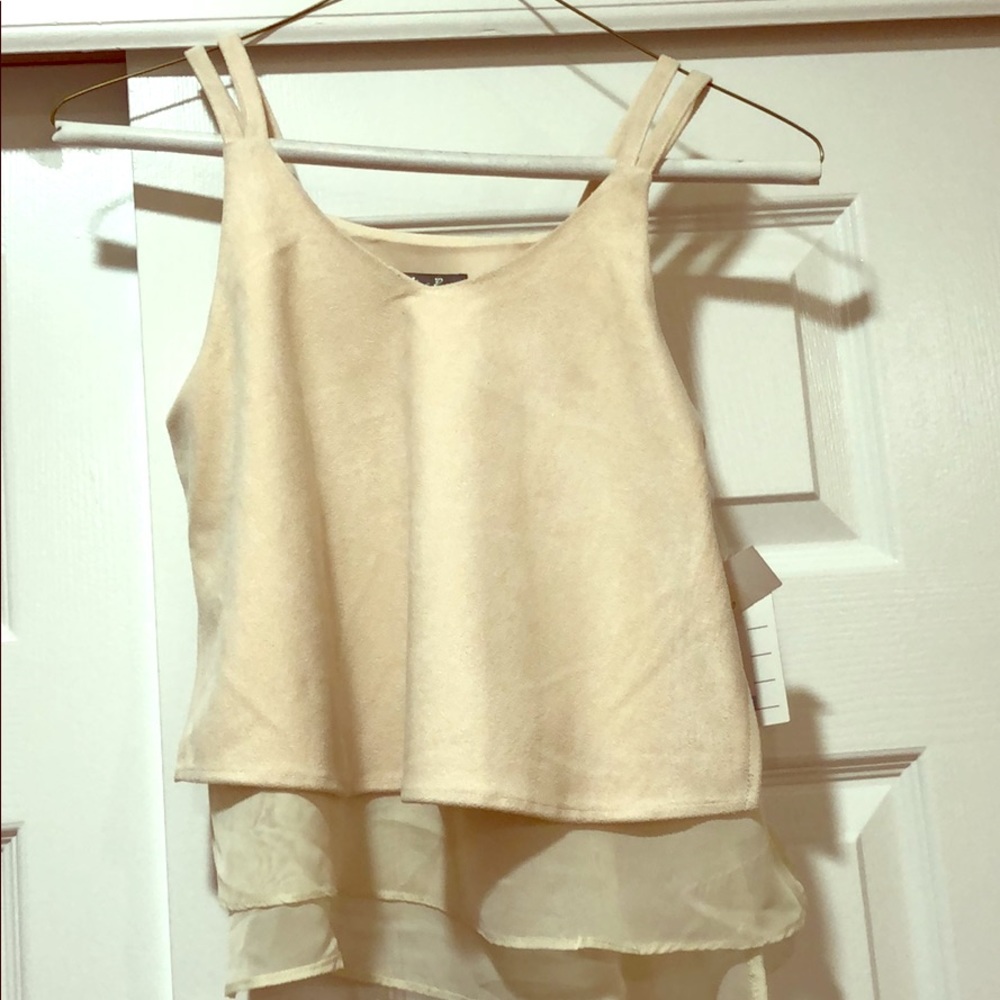 Beautiful Tan Girls Tank Fancy Top